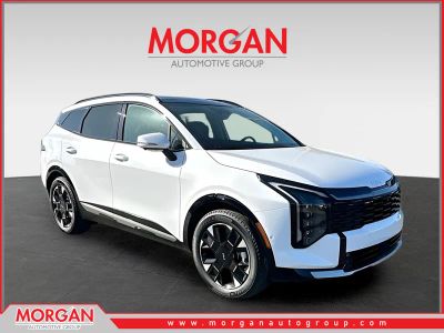 2026 Kia Sportage SX-Prestige in White — front three-quarter view
