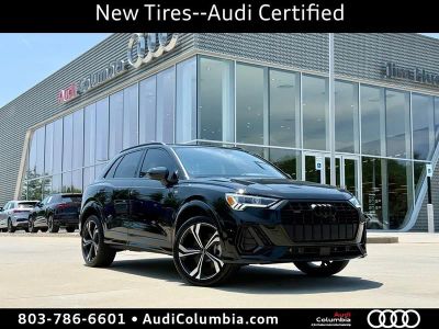 2024 Audi Q3 Premium Plus S Line quattro in Mythos Black Metallic — front three-quarter view