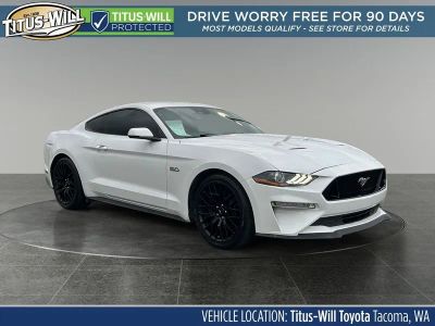 2022 Ford Mustang GT Premium in Oxford White — front three-quarter view