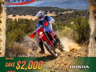 2024 Honda® CRF450X — front three-quarter view