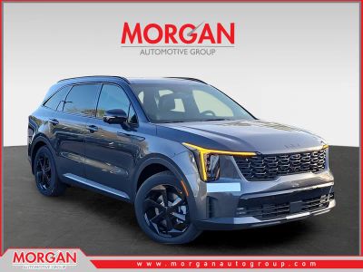 2026 Kia Sorento Hybrid X-Line SX Prestige in Gray — front three-quarter view