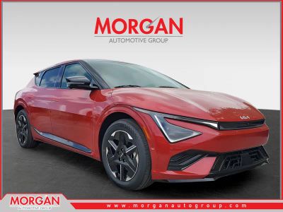 2025 Kia EV6 Wind in Runway Red — front three-quarter view