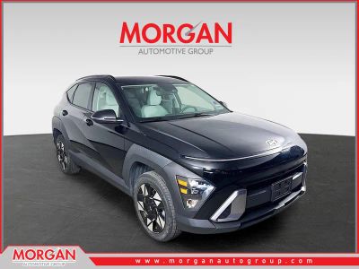 2024 Hyundai Kona SEL in Abyss Black Pearl — front three-quarter view