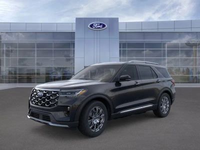 2026 Ford Explorer in Agate Black — front three-quarter view