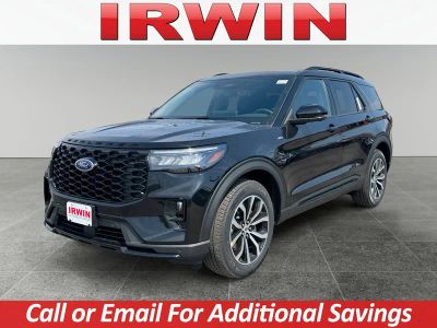 2026 Ford Explorer ST-Line in Black — front three-quarter view