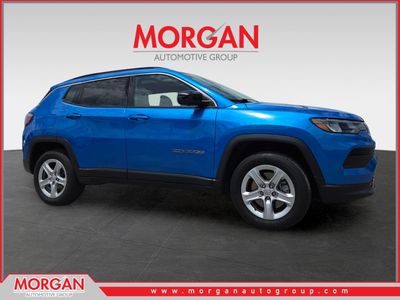 2023 Jeep Compass Latitude in Blue — front three-quarter view