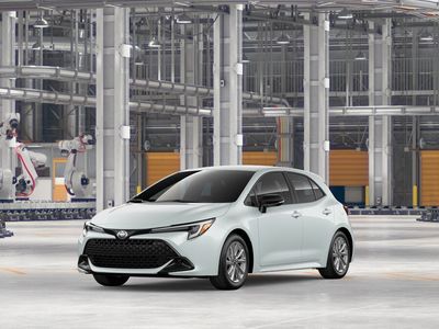 2026 Toyota Corolla Hatchback SE in Wind Chill Pearl — front three-quarter view