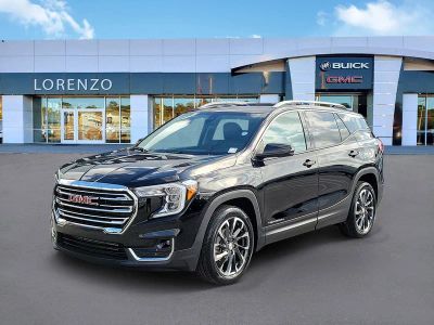 2024 GMC Terrain SLT in Ebony Twilight Metallic — front three-quarter view