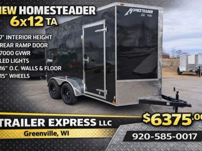 2026 Homesteader 6x12 TA, 7000 GVWR, 7' Interior, Rear Ramp — front three-quarter view