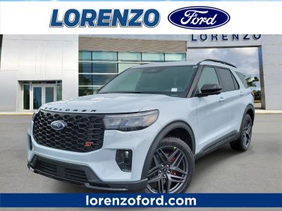 2026 Ford Explorer ST in Space White Metallic — front three-quarter view