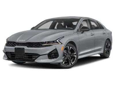 2023 Kia K5 GT-Line in Wolf Gray — front three-quarter view
