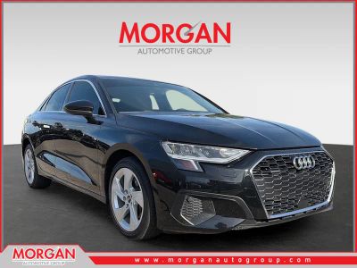 2022 Audi A3 Premium in Brilliant Black — front three-quarter view