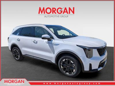 2026 Kia Sorento S in Glacial White Pearl — front three-quarter view