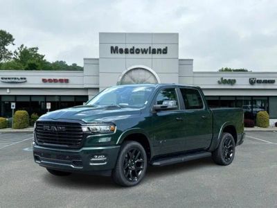 2026 RAM 1500 Laramie in Serrano-Green Metallic Exterior Paint — front three-quarter view