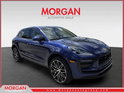 2024 Porsche Macan Base in Blue — front three-quarter view