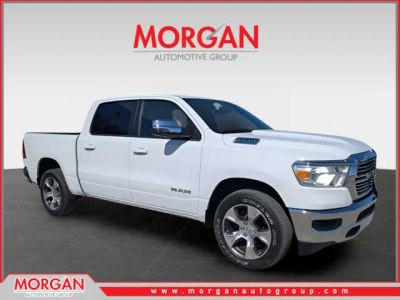 2024 Ram 1500 Laramie in White — front three-quarter view