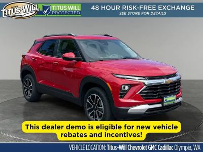 2026 Chevrolet Trailblazer LT in Apex Red — front three-quarter view