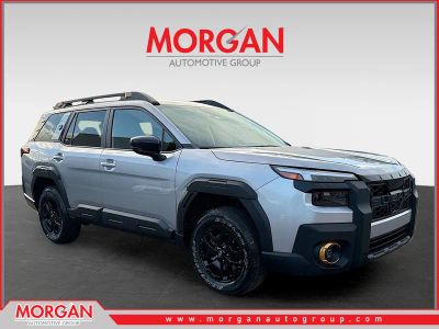 2026 Subaru Outback Wilderness in Ice Silver Metallic — front three-quarter view