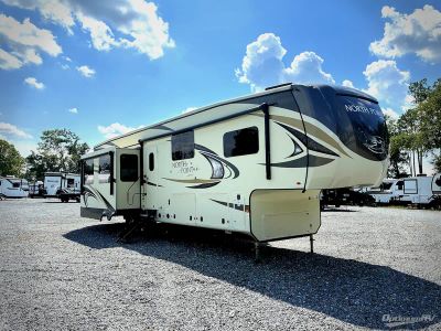 2019 Jayco North Point — front three-quarter view