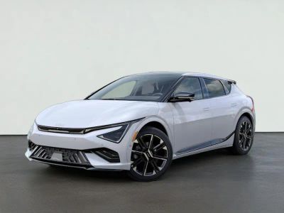 2026 Kia EV6 GT-LINE in Glacial White Pearl — front three-quarter view