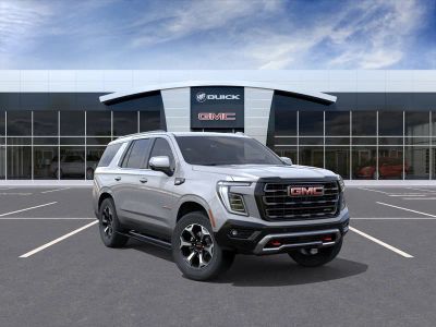2026 GMC Yukon AT4 Ultimate in Sterling Metallic — front three-quarter view