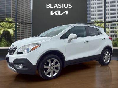 2016 Buick Encore Leather in Summit White — front three-quarter view