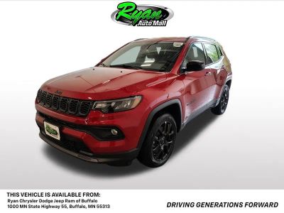 2026 Jeep Compass Latitude in Red Hot Pearlcoat — front three-quarter view