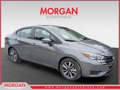 2025 Nissan Versa 1.6 SV in Gray — front three-quarter view