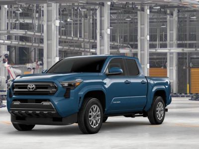 2026 Toyota Tacoma SR5 in Heritage Blue — front three-quarter view