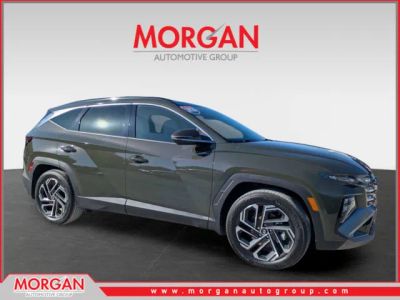 2026 Hyundai Tucson Limited in Rockwood Green — front three-quarter view