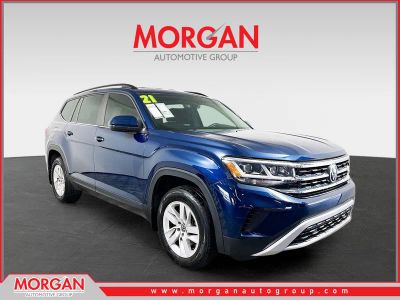 2021 Volkswagen Atlas 2.0T S in Blue — front three-quarter view