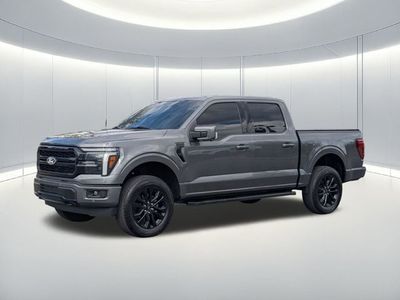 2025 Ford F-150 Lariat in Gray — front three-quarter view