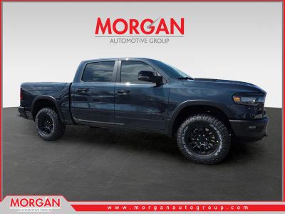 2026 Ram 1500 Rebel in Blue — front three-quarter view
