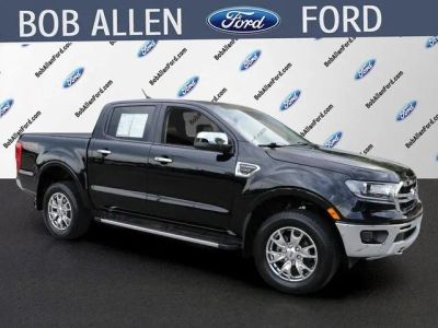 2019 Ford Ranger Lariat in Shadow Black — front three-quarter view