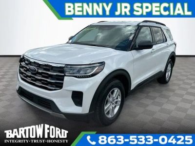 2026 Ford Explorer Active in White Metallic — front three-quarter view