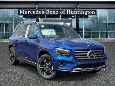 2026 Mercedes-Benz GLB 250 in Starling Blue Metallic — front three-quarter view