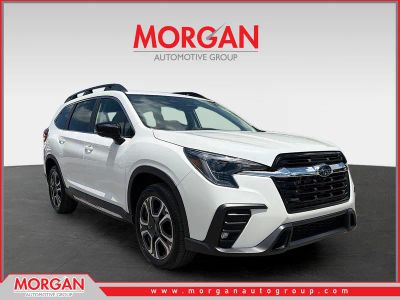 2026 Subaru Ascent Limited in Crystal White Pearl — front three-quarter view