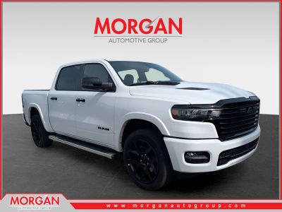 2026 Ram 1500 Laramie in White — front three-quarter view