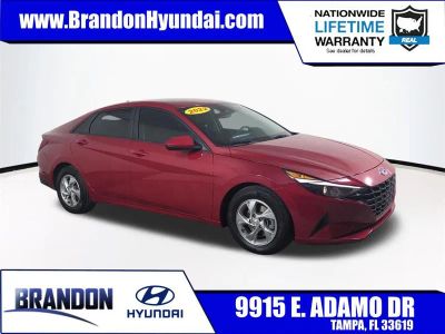 2022 Hyundai Elantra SE in Red — front three-quarter view