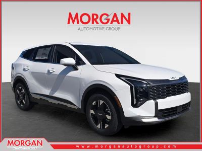 2026 Kia Sportage LX in Glacial White Pearl — front three-quarter view