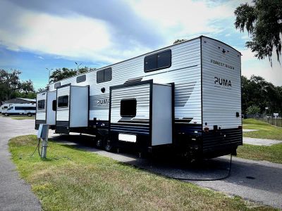2027 Forest River Puma Vista — rear three-quarter view