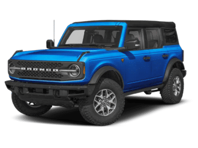 2026 Ford Bronco Badlands in Blue — front three-quarter view