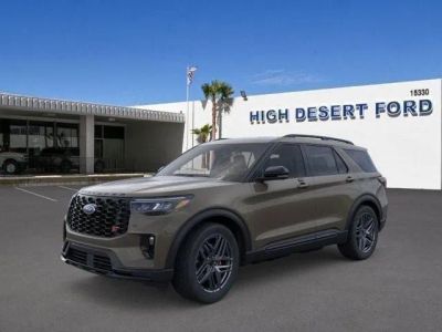 2026 Ford Explorer ST in Marsh Gray — front three-quarter view