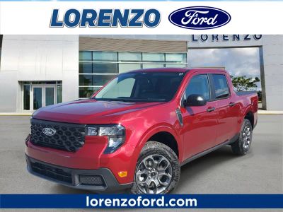 2026 Ford Maverick XLT in Ruby Red Metallic Tinted Clearcoat — front three-quarter view