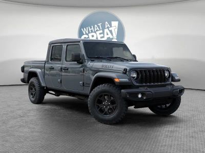 2026 Jeep Gladiator Willys in Anvil Clear-Coat Exterior Paint — front three-quarter view