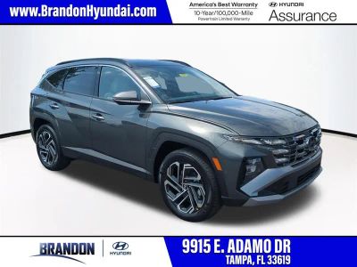 2026 Hyundai TUCSON HYBRID Limited in Gray — front three-quarter view