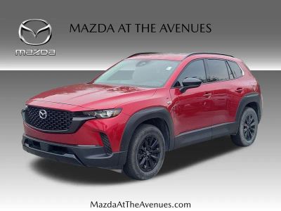 2025 Mazda CX-50 Hybrid Premium in Red — front three-quarter view