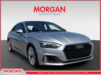 2022 Audi A5 Sportback Premium in Florett Silver Metallic — front three-quarter view