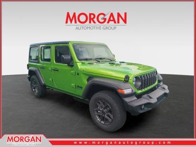 2026 Jeep Wrangler Sport in Green — front three-quarter view