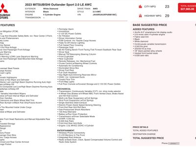 2023 Mitsubishi Outlander Sport — interior view